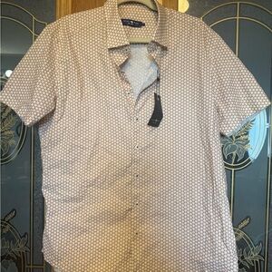 Stone Rose Pink and White Casual Button Down Shirt